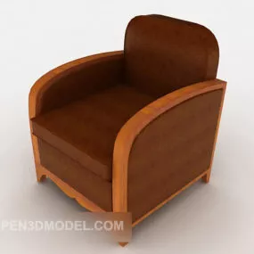 Simple Home Sofa Brown 3d model