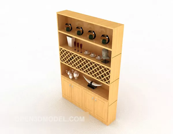 Simple Home Solid Wood Display Cabinet 3d model Simple Home Solid Wood Display Cabinet 3d model