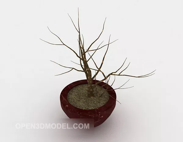 Simple Indoor Potted Dry Tree 3d model Simple Indoor Potted Dry Tree 3d model