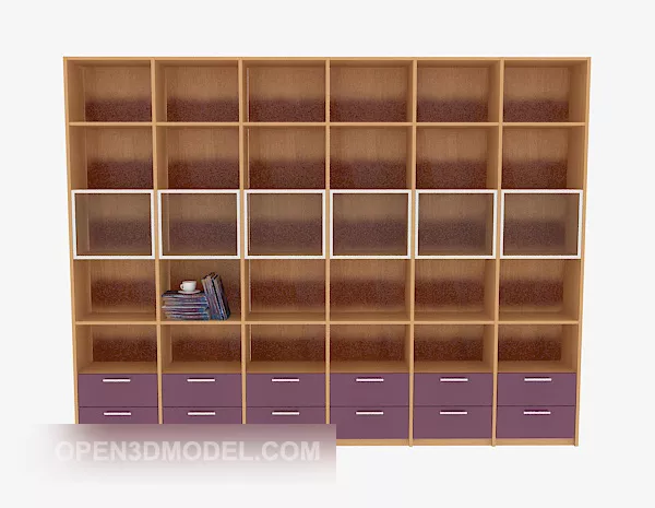 Simple Large Bookcase 3d model Simple Large Bookcase 3d model