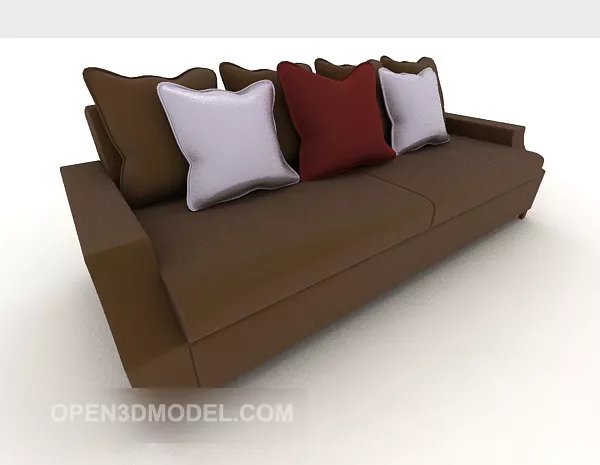 Simple Leather Double Sofa Furniture 3d model Simple Leather Double Sofa Furniture 3d model