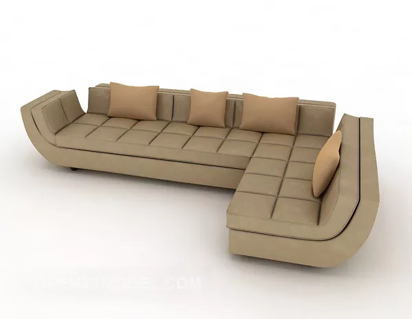 Simple Leather Multi-seaters Sofa 3d model Simple Leather Multi-seaters Sofa 3d model