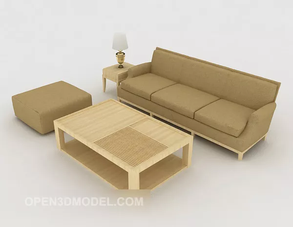 Simple Light Brown Combination Sofa 3d model Simple Light Brown Combination Sofa 3d model