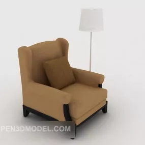 Simple Light Brown Single Sofa 3d model