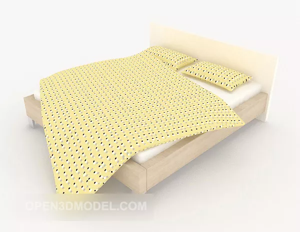 Simple Light Color Bed 3d model Simple Light Color Bed 3d model
