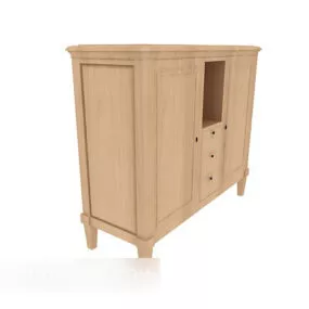 Simple Light-colored Side Cabinet 3d model