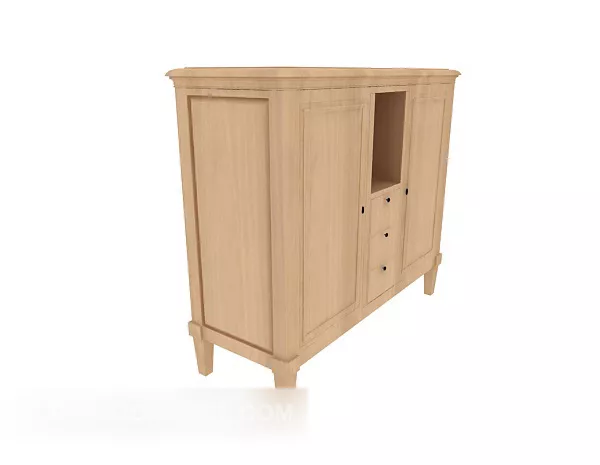 Simple Light-colored Side Cabinet 3d model Simple Light-colored Side Cabinet 3d model