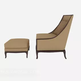 Simple Lounge Chair Stool 3d model