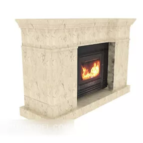 Simple Marble Fireplace Stone 3d model
