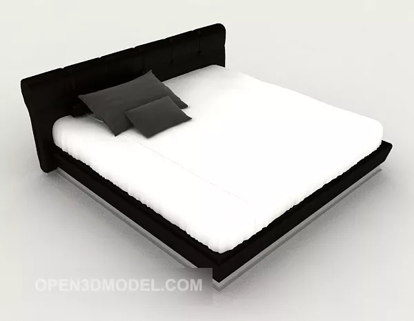 Simple Modern Black And White Double Bed 3d model Simple Modern Black And White Double Bed 3d model