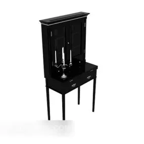 Simple Modern Black Hall Cabinet 3d model