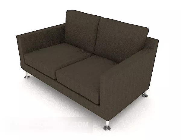 Simple Modern Brown Double Sofa 3d model Simple Modern Brown Double Sofa 3d model