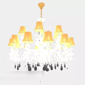 Simple Modern Crystal Chandelier 3d model
