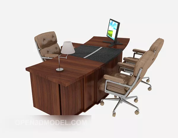 Simple Modern Desk 3d model Simple Modern Desk 3d model