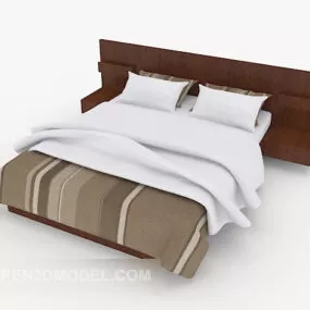 Simple Modern Double Bed 3d model