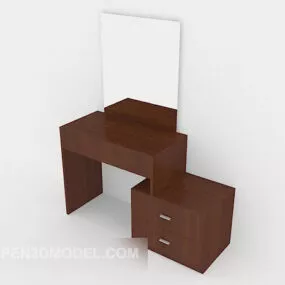 Simple Modern Dresser With Mirror 3d model