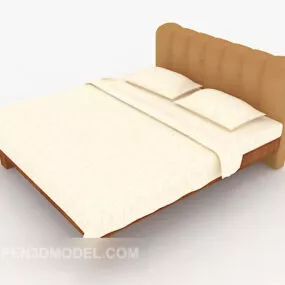 Simple Modern Home Double Bed 3d model