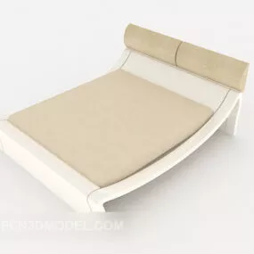Simple Modern Solid Wood Bed 3d model