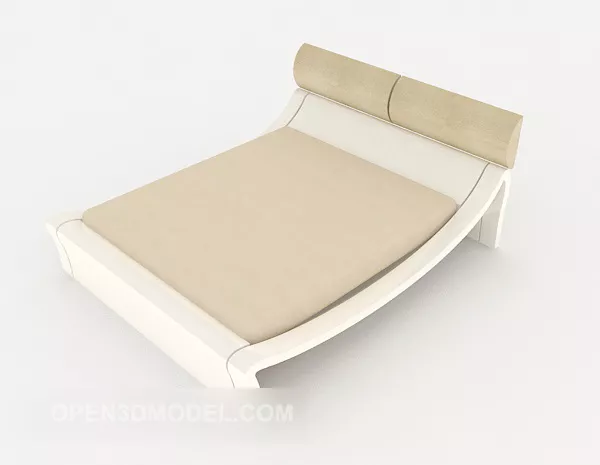 Simple Modern Solid Wood Bed 3d model Simple Modern Solid Wood Bed 3d model