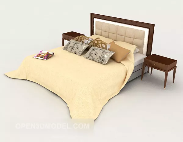 Simple Modern Style Double Bed 3d model Simple Modern Style Double Bed 3d model