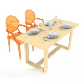 Simple Modern Table 3d model