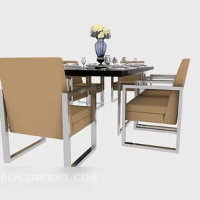 Simple Modern Table Chair 3d model