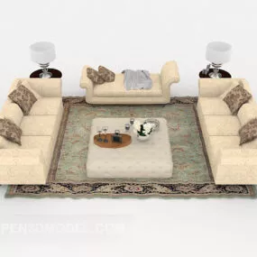 Simple Neoclassical Combination Sofa 3d model