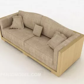 Simple New Chinese Multiplayer Sofa Furniture 3d model