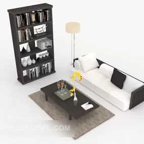 Simple New Chinese Style Multi Seaters Sofa 3d model
