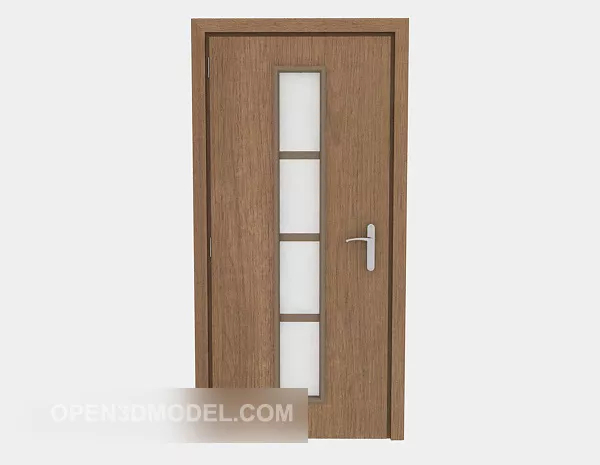 Simple Office Door Wooden With Glass 3d model Simple Office Door Wooden With Glass 3d model
