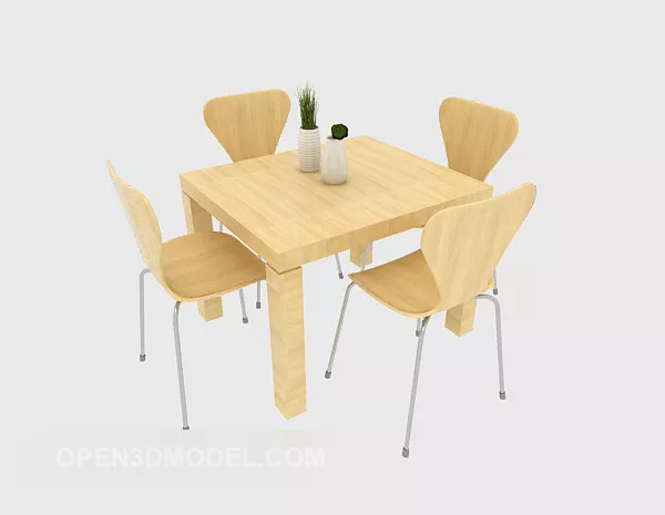 Simple Pastoral Table Chair Sets 3d model Simple Pastoral Table Chair Sets 3d model
