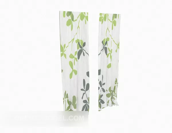 Realistic Wrinkled Corner Curtain 3d model