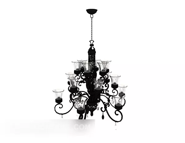 Simple European Chandelier V1 3d model Simple European Chandelier V1 3d model