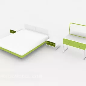 Simple Personality Double Bed 3d model