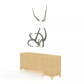 Simple Stylized Side Cabinet 3d model
