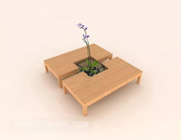 Simple Square Wooden Coffee Table 3d model Simple Square Wooden Coffee Table 3d model