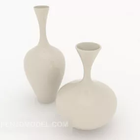 Simple Porcelain Decoration Vase Set 3d model