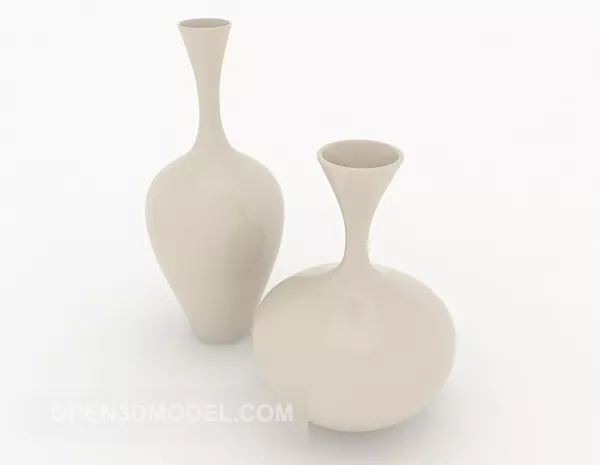 White Flower Pot Tableware 3d model