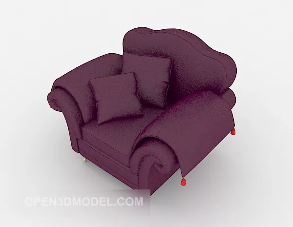Simple Purple Single Sofa 3d model Simple Purple Single Sofa 3d model
