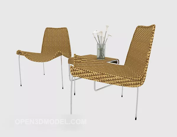 Simple Rattan Chair 3d model Simple Rattan Chair 3d model