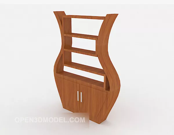Wood Display Cabinet Instrument Shaped 3d model Wood Display Cabinet Instrument Shaped 3d model