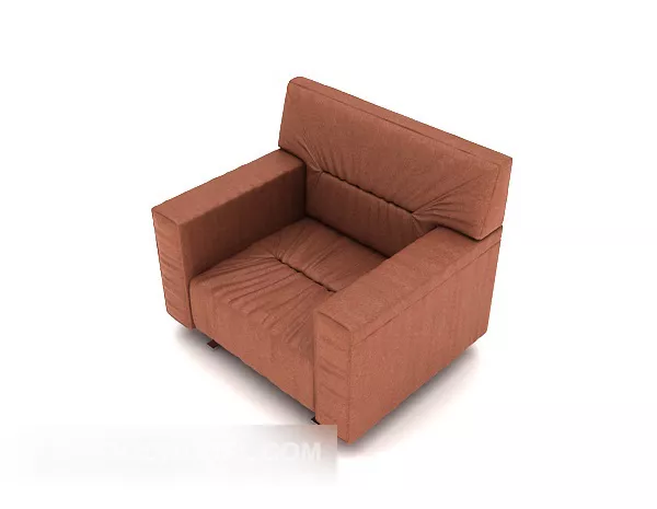 Simple Red-brown Single Sofa 3d model Simple Red-brown Single Sofa 3d model