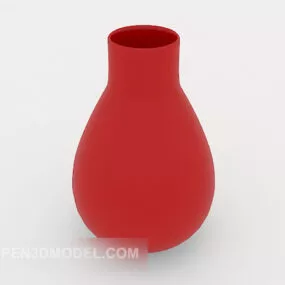 Simple Red Furnishings Vase Decor 3d model