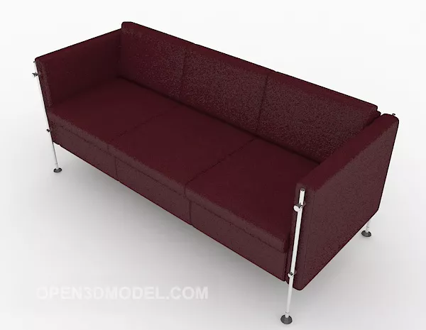 Red Leather Sofa Design 3d model Red Leather Sofa Design 3d model