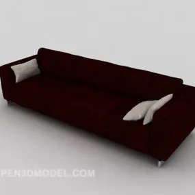 Simple Red Multiplayer Sofa 3d model