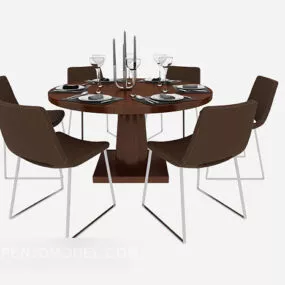 Minimalist Restaurant Table 3d model
