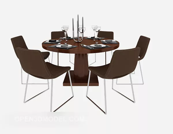 Minimalist Restaurant Table 3d model Minimalist Restaurant Table 3d model