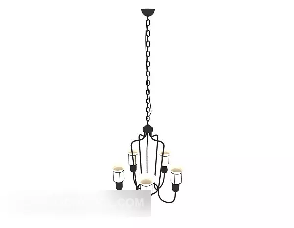 Simple Retro Chandelier 3d model Simple Retro Chandelier 3d model