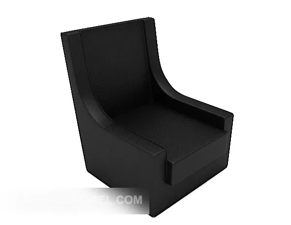 Simple Single Black Sofa 3d model Simple Single Black Sofa 3d model