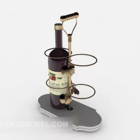 Simple Small Wine Rack 3d model